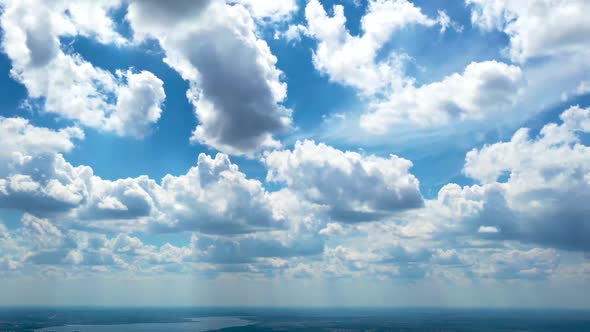 Running Clouds on the Sky. Time Lapse.