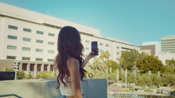 Pretty Woman Making Selfie Closeup