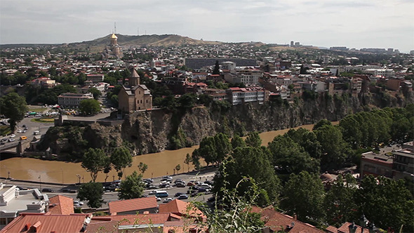 Panoramic View Of Tbilisi Town. Georgia