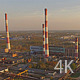 Huge industrial plant with pipes at sunset - VideoHive Item for Sale