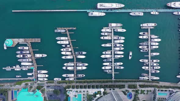  Aerial Top View on the Yachts at the Marina Port, Miami Downtown alt