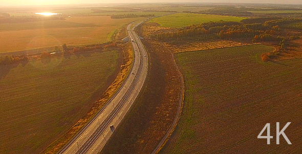 Automobile Highway and Beautiful Nature