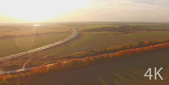 Automobile Highway and Beautiful Nature