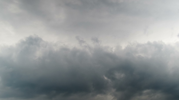 Clouds Moving In The Blue Sky.