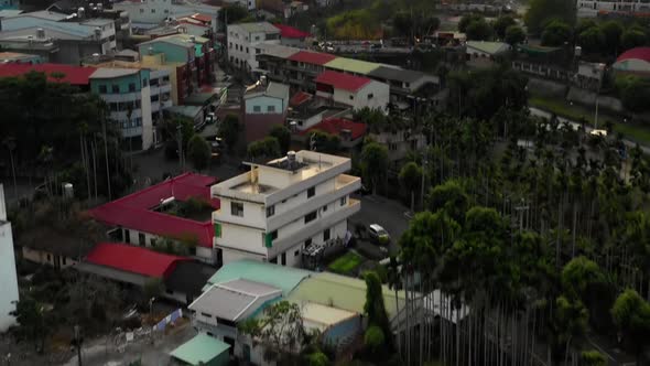 Aerial shot of a small town in central Taiwan