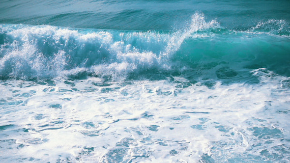 Ocean Waves Breaking On Shore