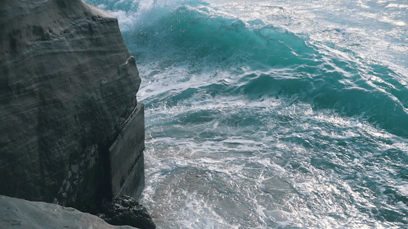 Ocean Waves Breaking On Shore