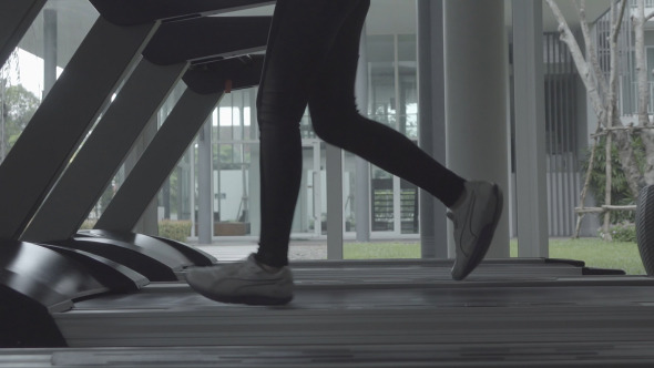 Running On Treadmill In Gym