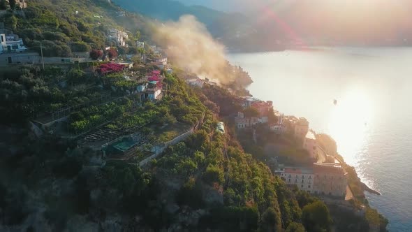 Aerial of Amalfi Coast By Dawn