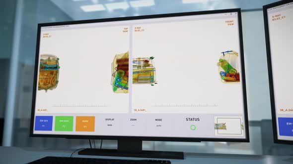 Safety system equipment finding multiple bottles with alcohol at the airport alt