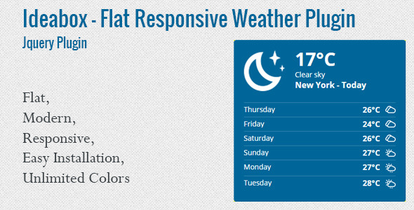 Ideabox – Flat Responsive Weather Plugin