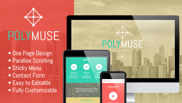 Polymuse - szablon muzyczny Parallax One Page