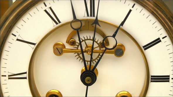 Ticking of an Old Clock Showing the Mechanism  alt