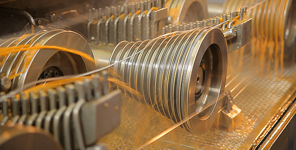 Industrial Machine Works in a Factory