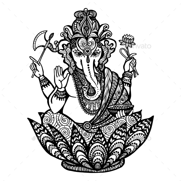 Decorative Ganesha Illustration