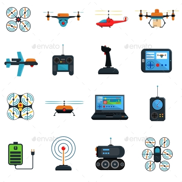 Drones Icons Set