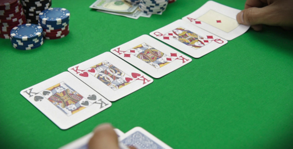 Poker Dealer Distributes Cards
