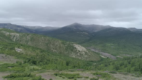 Aerial view of Nature and hills of Chukotka. 14