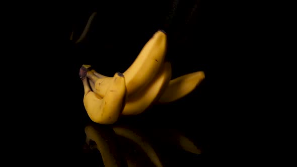 Vitamin healthy bananas drop in slow motion