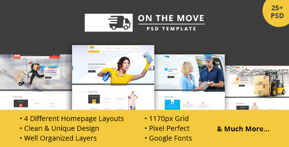 On The Move - PSD for Movers, Cleaners, Storage, etc