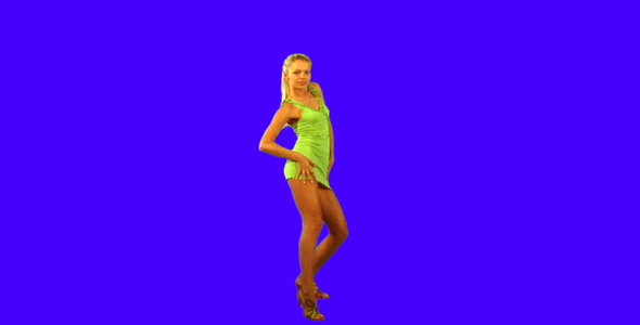 Blond girl dancing