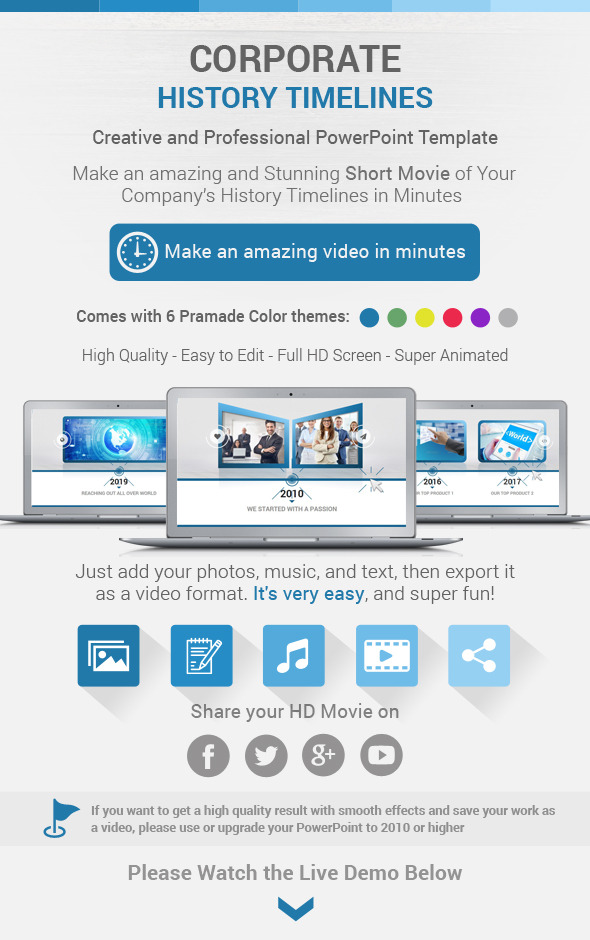 Corporate History Timelines PowerPoint Template