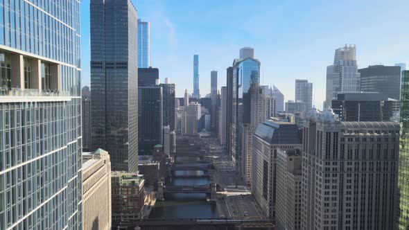 Aerial View of Chicago Riverwalk 
