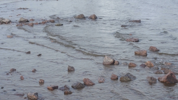 Sea Tide At Sunset