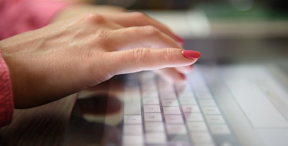 Woman Hands Typing 