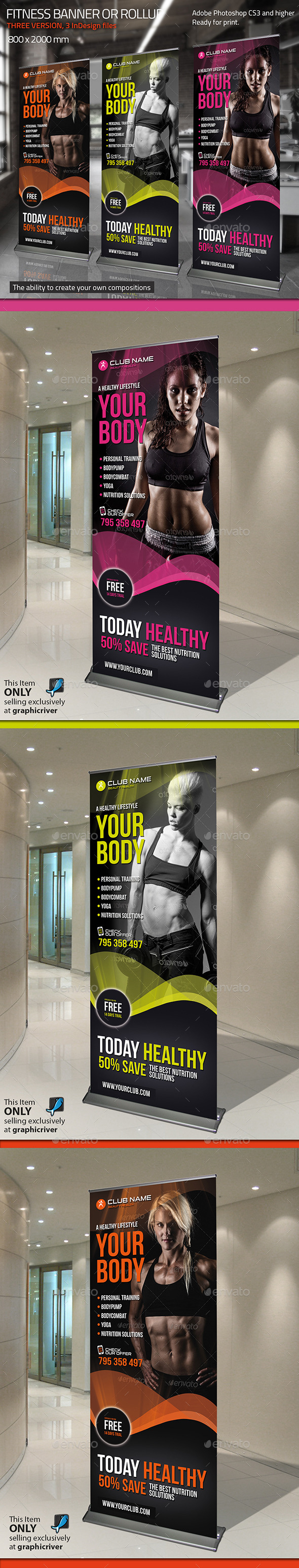 Fitness Banner Graphics Designs Templates From Graphicriver