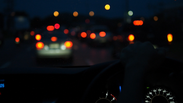 Driving Car At Night
