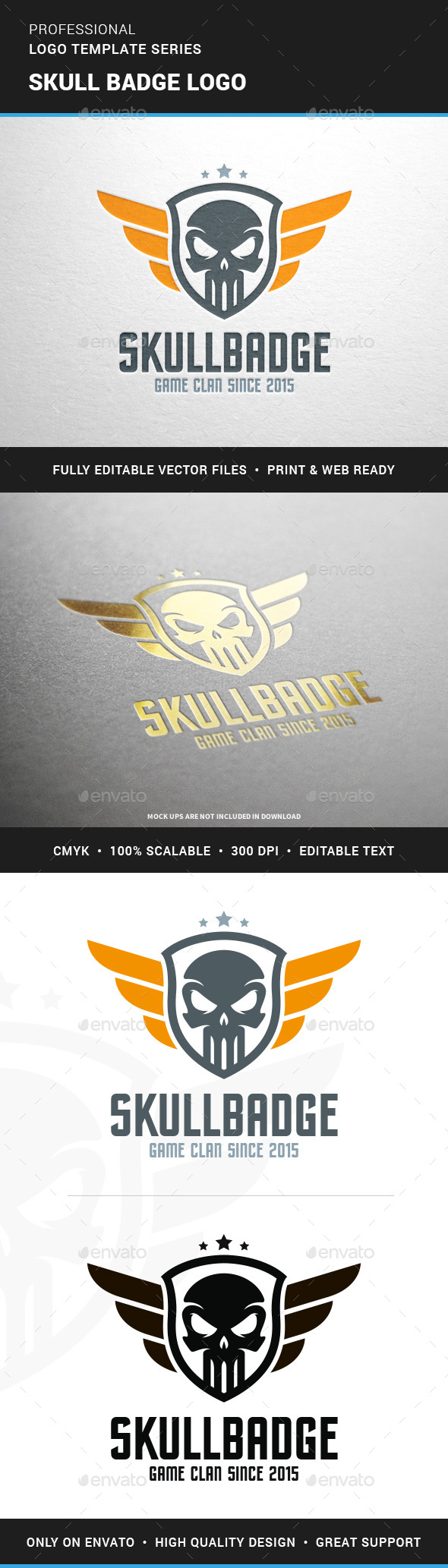 Skull Badge Logo Template