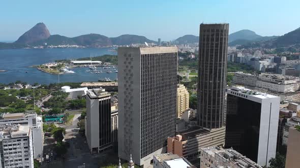 Buildings, Architecture, The Sugarloaf Mountain, Guanabara Bay Rio De Janeiro, Brazil, Aerial View