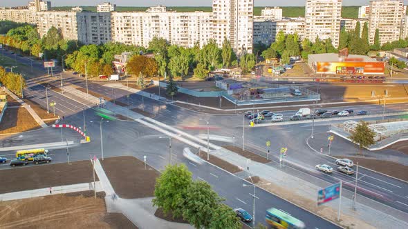 Aerial View with a New Asphalt Road Under Construction