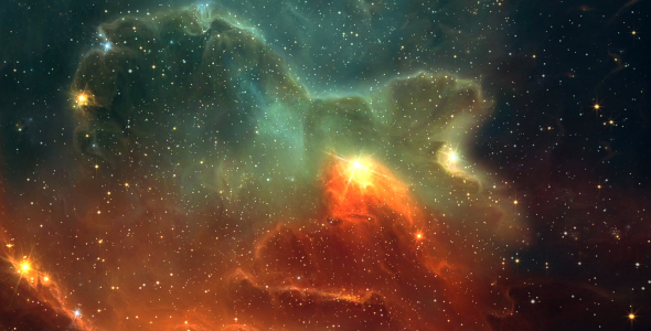 Space Nebulae Flight Looped Background