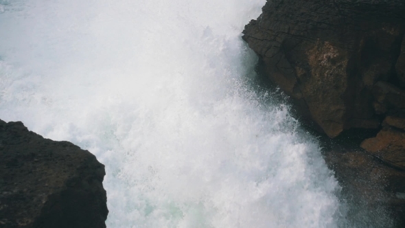 Ocean Waves Breaking On Shore