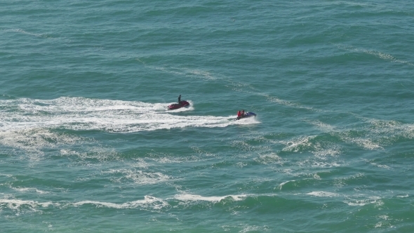 Two Watercraft Floating In Atlantic Ocean
