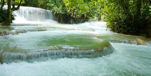 Deep Forest Waterfall in Luang Prabang