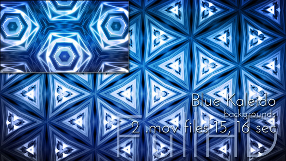 Blue Kaleidoscope Triangles Pattern