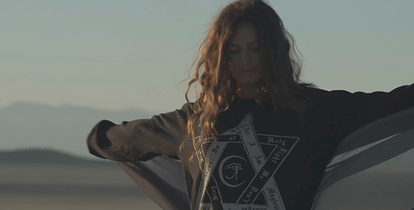 Girl With The Waving Fabric In The Desert 03