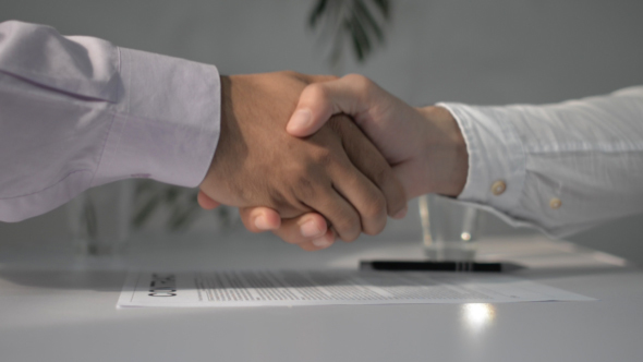 Signing Contract, Shake Hand, Business Deal