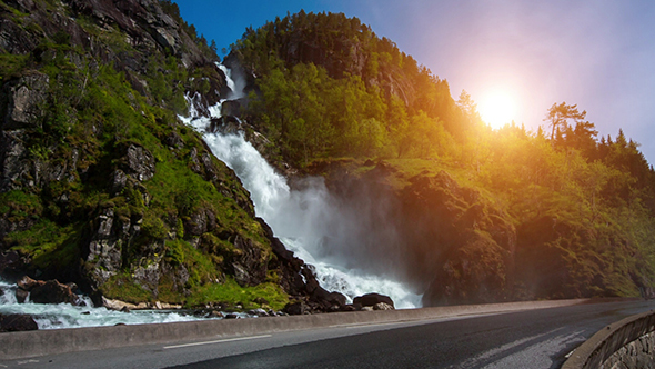 Latefossen Waterfall Norway