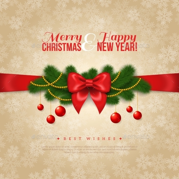 Happy New Year and Merry Christmas Greeting Card