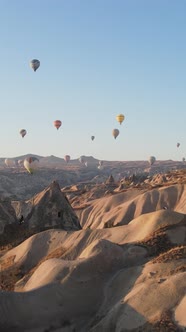 Balloons in Cappadocia Vertical Video Slow Motion