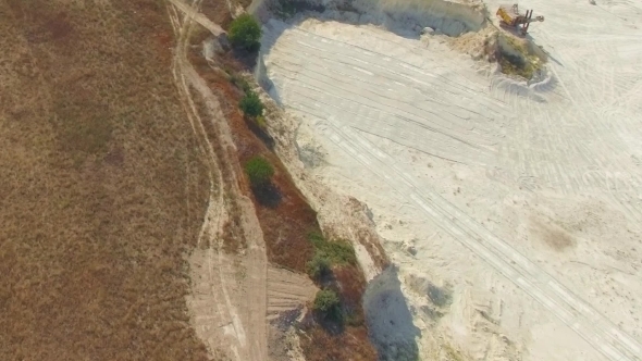 Aerial Limestone Open Pit In Bakhchisarai alt