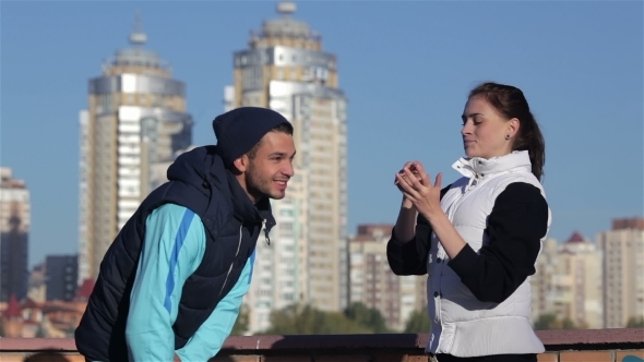 Two Runners Making Stretching Before Running