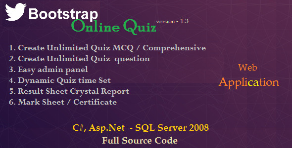 Quiz online BootStrap - Asp.Net C #