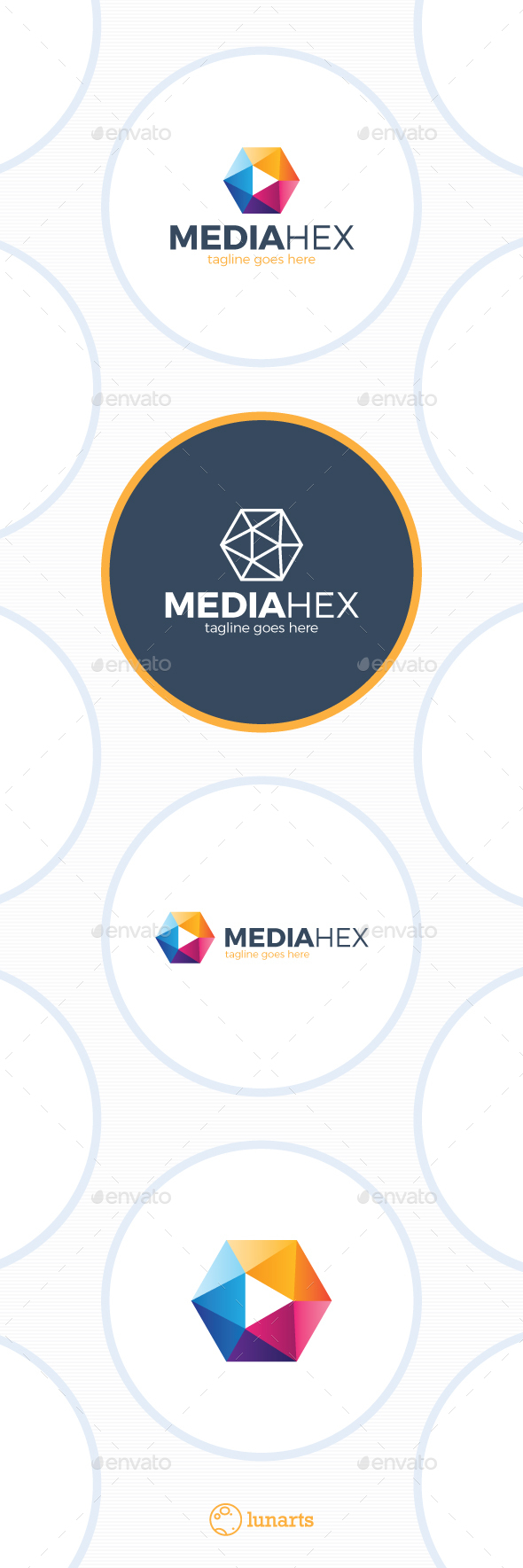 Media Hex Logo - Color Play
