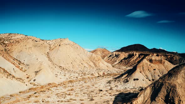 Clouds over Tabernas Desert, Spain. Timelapse