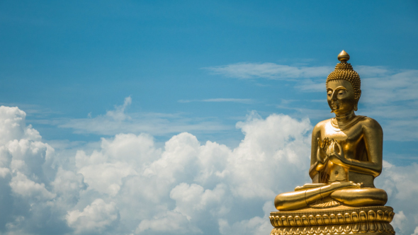 Buddha On Blue Sky